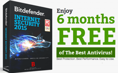 6 months free key for Bitdefender Internet Security 2015