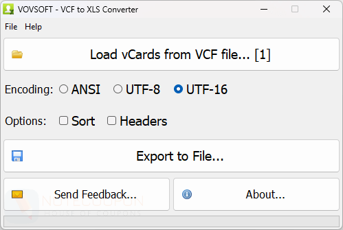 Vovsoft VCF to XLS Converter Code Free