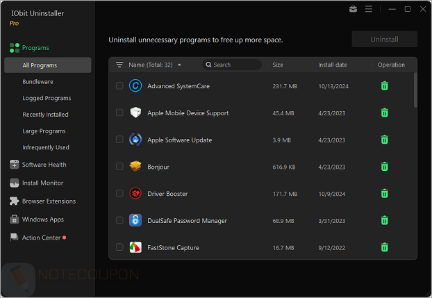iobit uninstaller pro screenshot