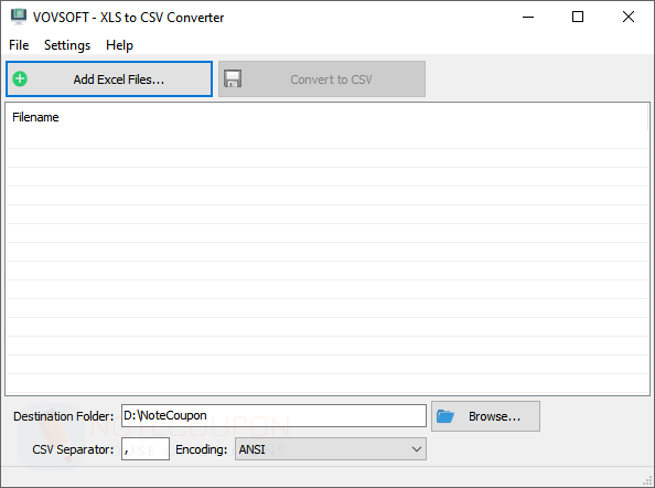 Vovsoft XLS to CSV Converter Free Key