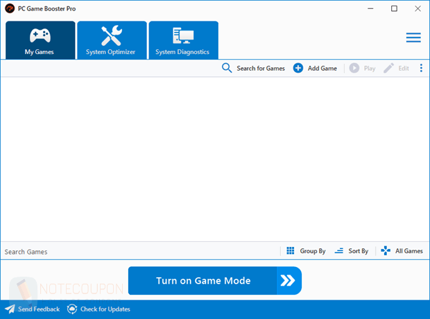 pc game booster professional main screenshot PC Game Booster Professional