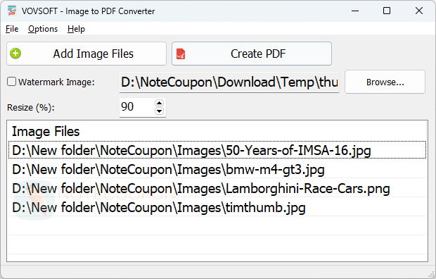 Vovsoft Image to PDF Converter 