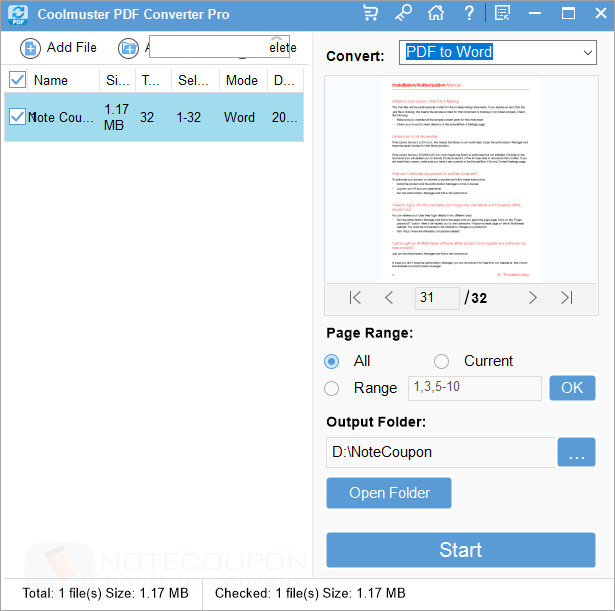 Coolmuster PDF Converter Pro 