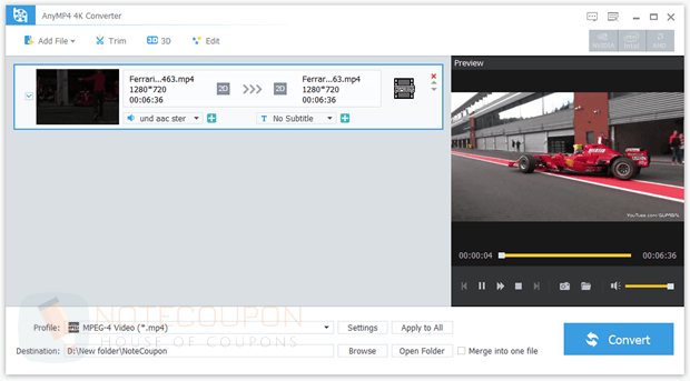 AnyMP4 4K Converter